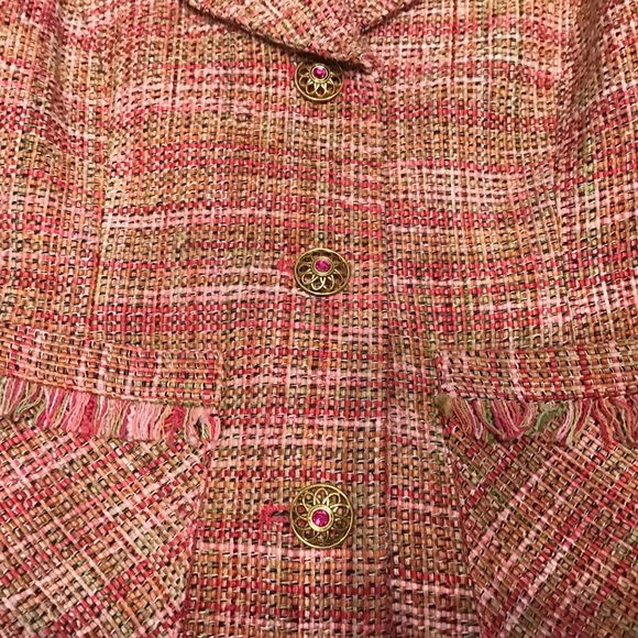 Vintage Sharon Young 2 pc Jacket & Shirt Set Silk‎ Lined Tweed Size 6 - Picture 11 of 12